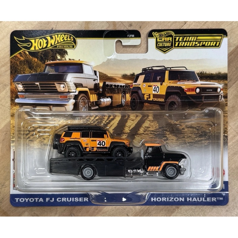 Hot Wheels Toyota FJ Cruiser & Horizon Hauler Team Transport - Collectible Toy Car Vehicle