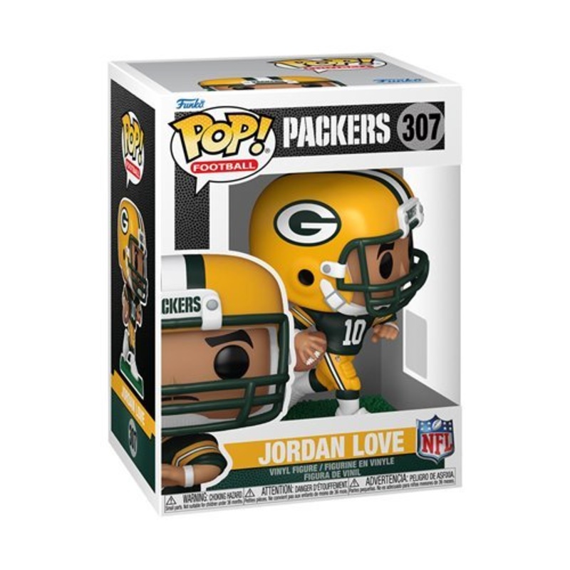 Jordan Love #307 Funko Pop! Football NFL Packers - Approx. 4 1/4" Collectible Vinyl Figure Bundled with Display Box Protector Case - Estimated Arrival: Jul. 2025 (PRE-SALE)
