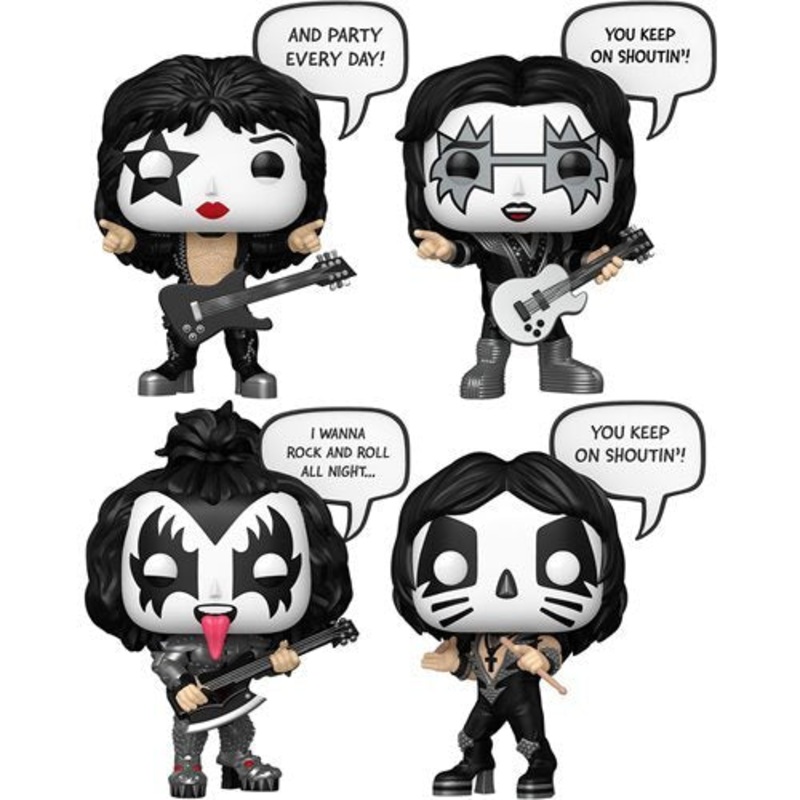 Kiss Wave 7 Funko Pop! Rocks - Set of 4 (The Starchild #472, The Spacemen #473, The Demon #471, and The Catman #474) Collectible Vinyl Figures