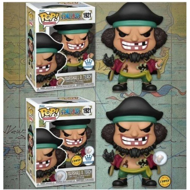 Marshall D. Teach #1921 Funko Pop! Animation One Piece - Set of 2 (Chase and Common) Exclusive Collectible Vinyl Figures  with Pop Protector