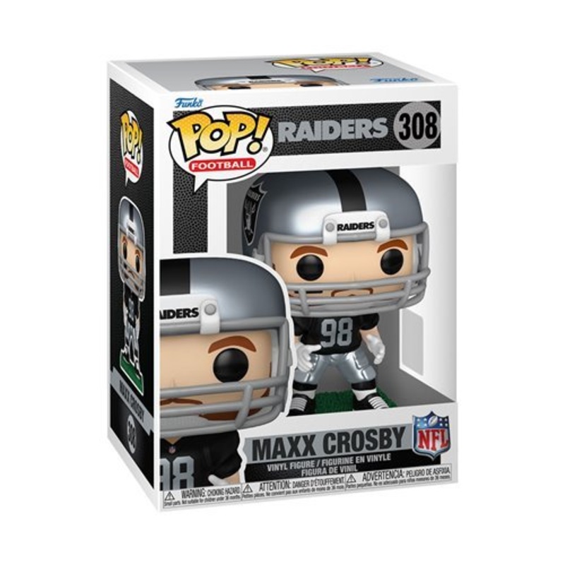 Maxx Crosby #308 Funko Pop! Football NFL Raiders - Approx. 4 1/4" Collectible Vinyl Figure Bundled with Display Box Protector Case - Estimated Arrival: Jul. 2025 (PRE-SALE)