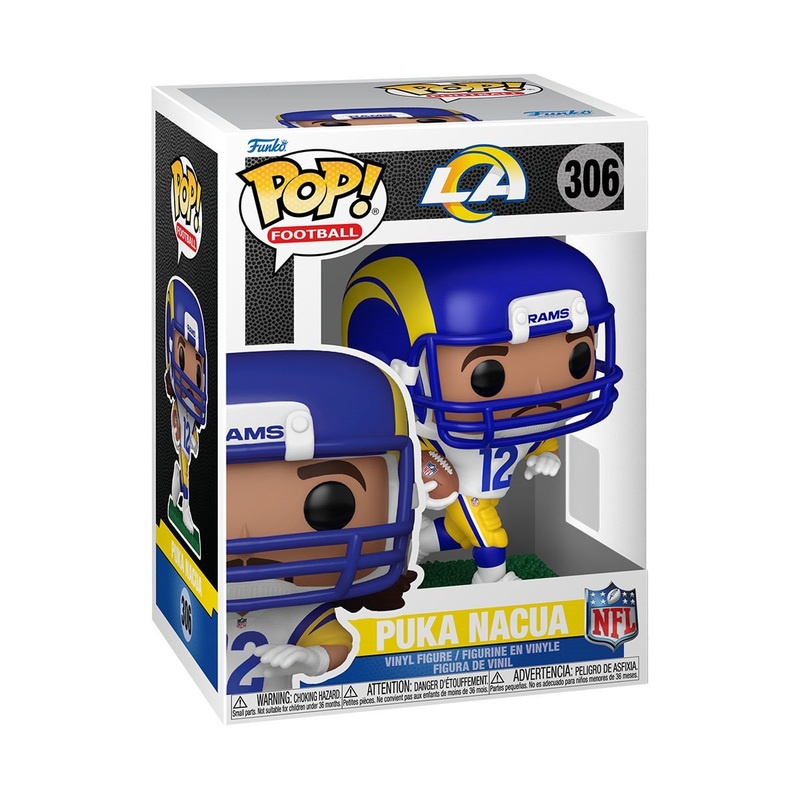 Puka Nacua #306 Funko Pop! Football NFL Rams - Approx. 4 1/4" Collectible Vinyl Figure Bundled with Display Box Protector Case - Estimated Arrival: Jul. 2025 (PRE-SALE)