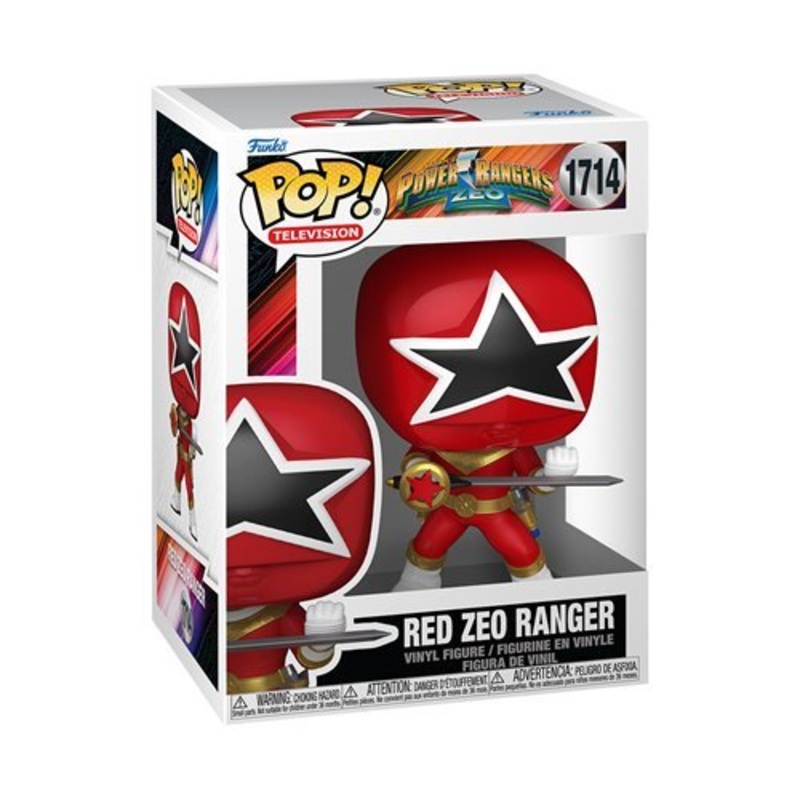 Red Zeo Ranger #1714 Funko Pop! Television Power Rangers Zeo  - Approx. 4" Collectible Vinyl Figure Bundled with Display Box Protector Case - Estimated Arrival: Aug. 2025 (PRE-SALE)