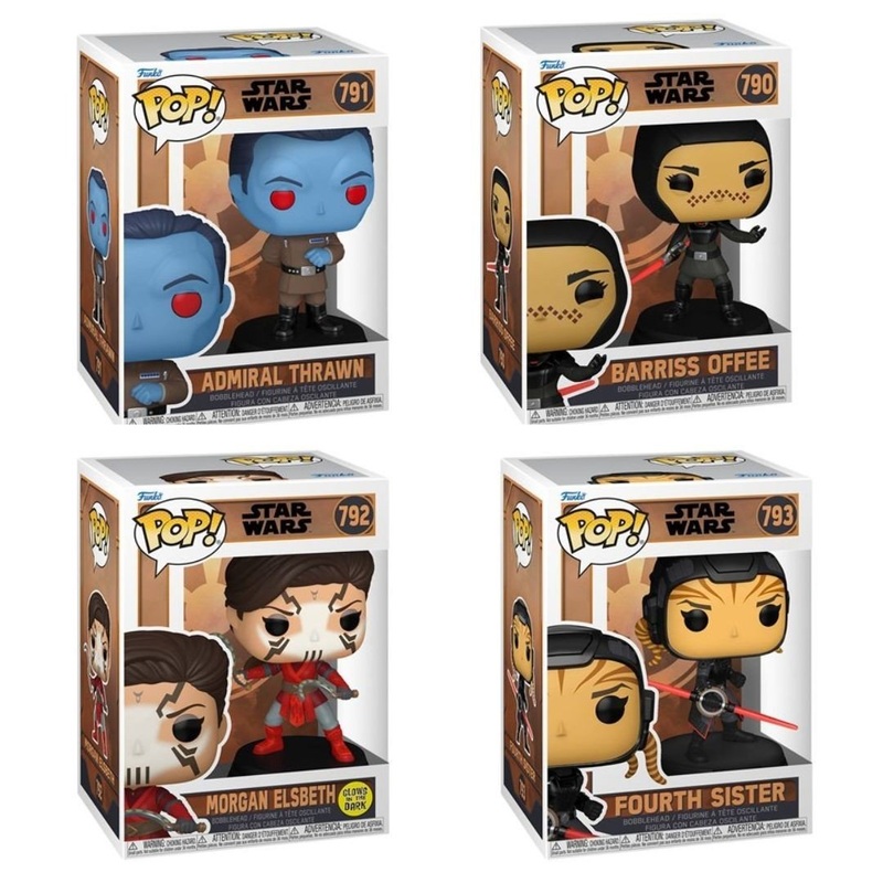 Star Wars: Tales of the Empire Funko Pop! - Set of 4 (Barriss Offee #790, Admiral Thrawn #791, Morgan Elsbeth Glow #792, and Fourth Sister #793) Collectible Vinyl Figures