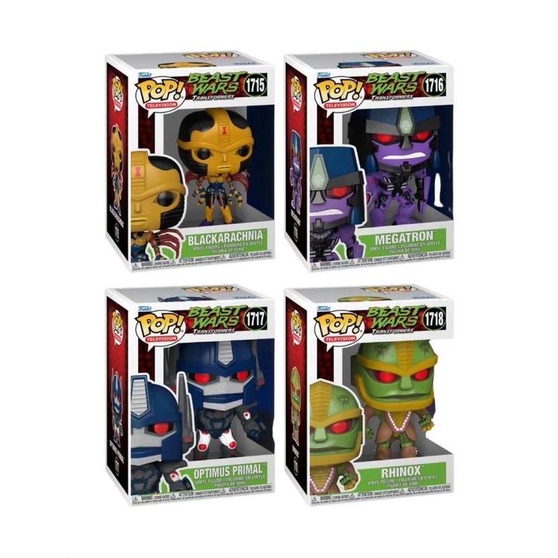 Transformers: Beast Wars Wave 5 Funko Pop! Television - Set of 4 (Blackarachnia #1715, Megatron #1716, Optimus Primal #1717, and Rhinox #1718) Collectible Vinyl Figures