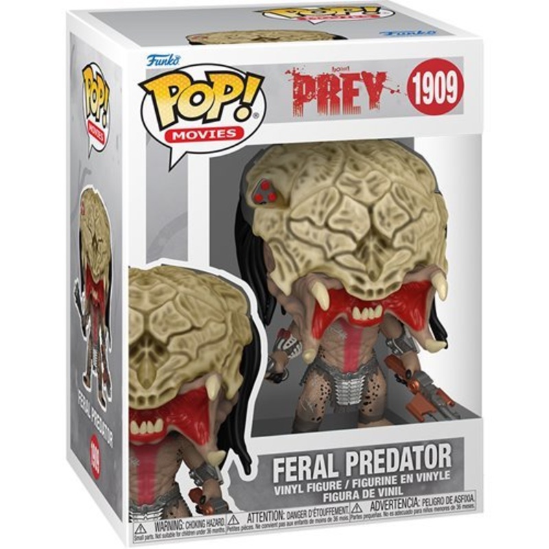 Feral Predator #1909 Funko Pop! Movies Prey - Approx. 4" Collectible Vinyl Figure Bundled with Display Box Protector Case - Estimated Arrival: Aug. 2025 (PRE-SALE)