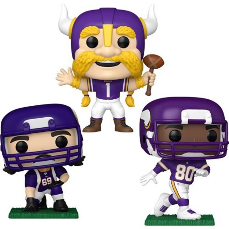 Minnesota Regional Sports Capsule Funko Pop! Football NFL Vikings - Set of 3 (Cris Carter #317, Viktor #319, and Jared Allen #322) Collectible Vinyl Figures - Estimated Arrival: Aug. 2025 (PRE-SALE)