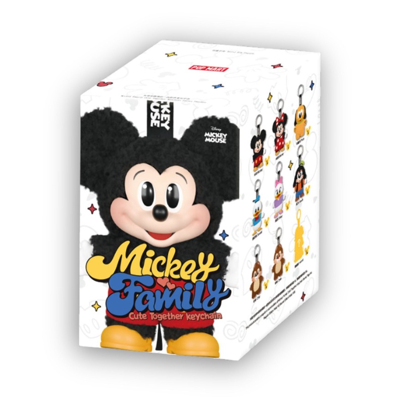 Pop Mart Mickey Family Cute Together Keychain Plush Single Blind Box  Disney Collectible Surprise Toy