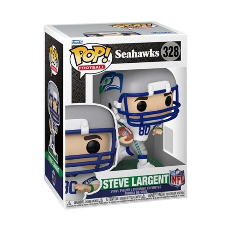 Steve Largent (Home) #328 Funko Pop! Football NFL Seattle Seahawks - Approx. 4" Collectible Vinyl Figure Bundled with Display Box Protector Case - Estimated Arrival: Aug. 2025 (PRE-SALE)
