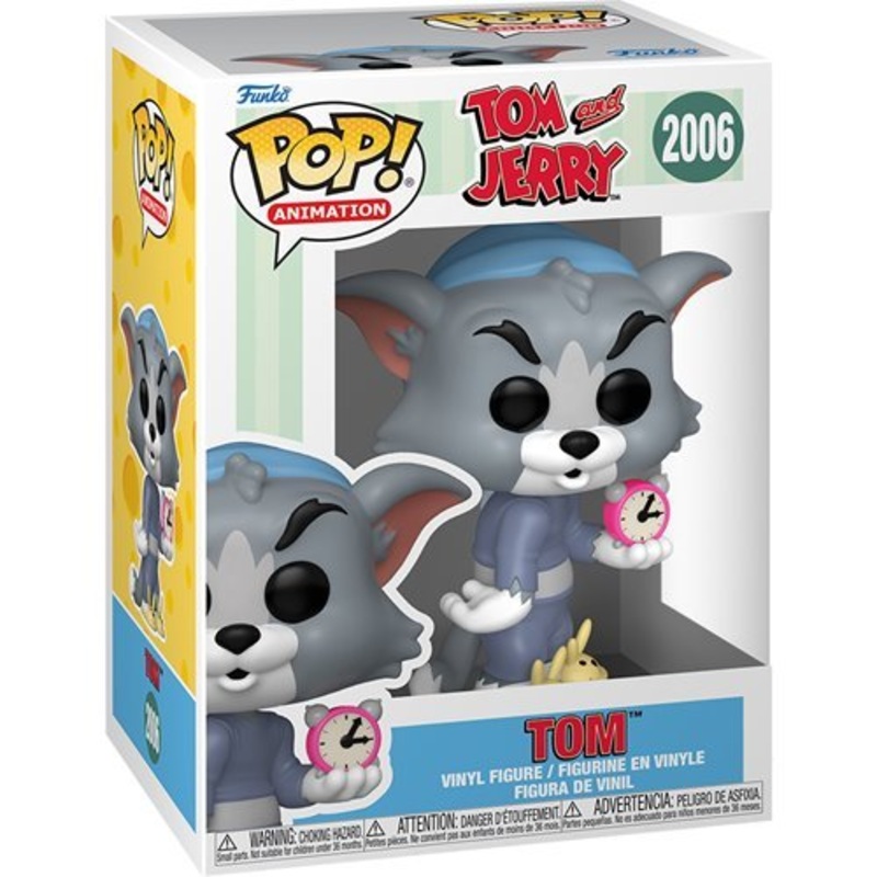 Tom with Clock #2006 Funko Pop! Animation Tom and Jerry - Approx. 4" Collectible Vinyl Figure Bundled with Display Box Protector Case - Estimated Arrival: Aug. 2025 (PRE-SALE)