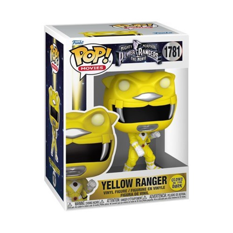 Yellow Ranger #1781 Funko Pop! Movies Mighty Morphin Power Rangers: The Movie - Approx. 3 3/4" Glows In The Dark Collectible Vinyl Figure Bundled with Display Box Protector Case