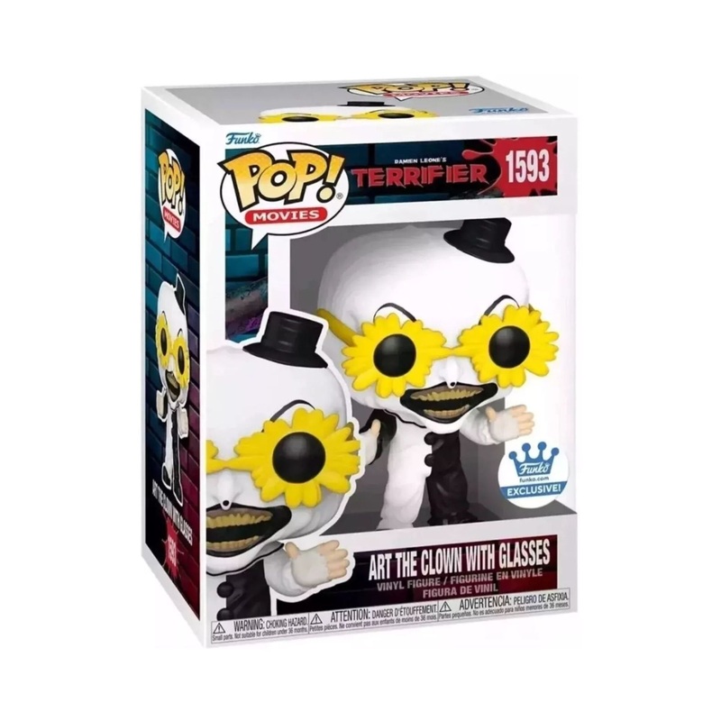 Art The Clown with Glasses Funko Pop! Movies: Damien Leone's Terrifier  - Horror Exclusive Vinyl Figure #1593 with Display Box Protector Case