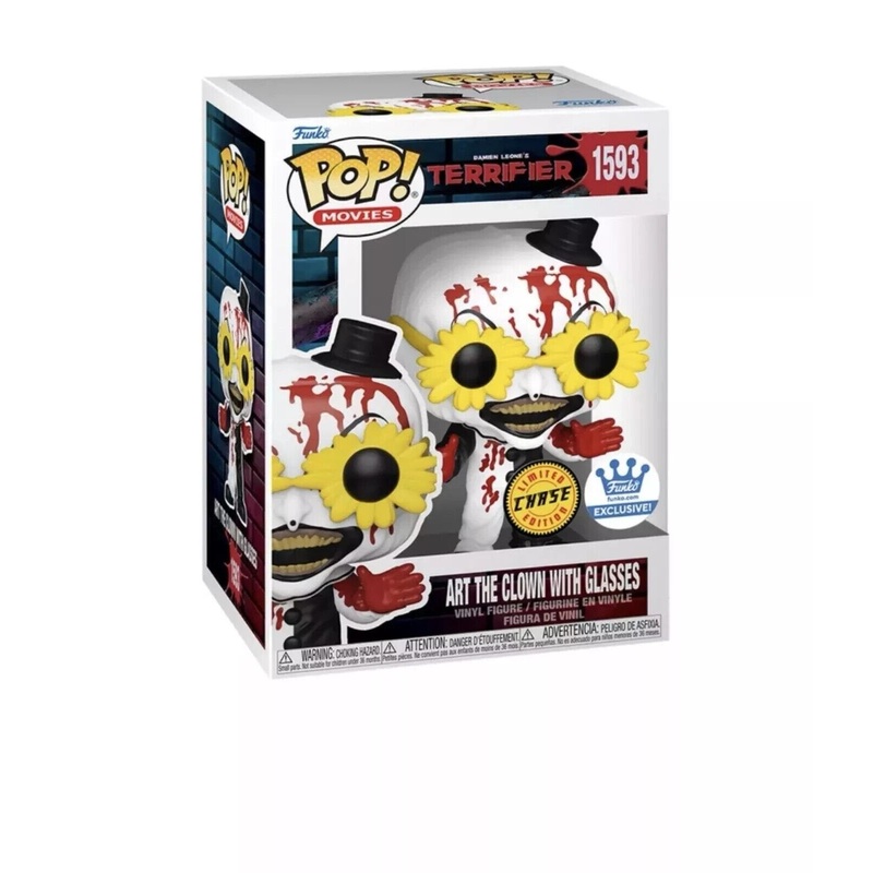 Bloody Art the Clown with Glasses Funko Pop! Chase Limited Edition Exclusive Vinyl Figure #1593 with Display Box Protector Case