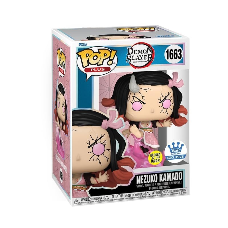 Nezuko Kamado Blood Demon Art #1663 Funko Pop! Plus Demon Slayer - Approx. 4.15" Collectible Glows In The Dark Exclusive Vinyl Figure