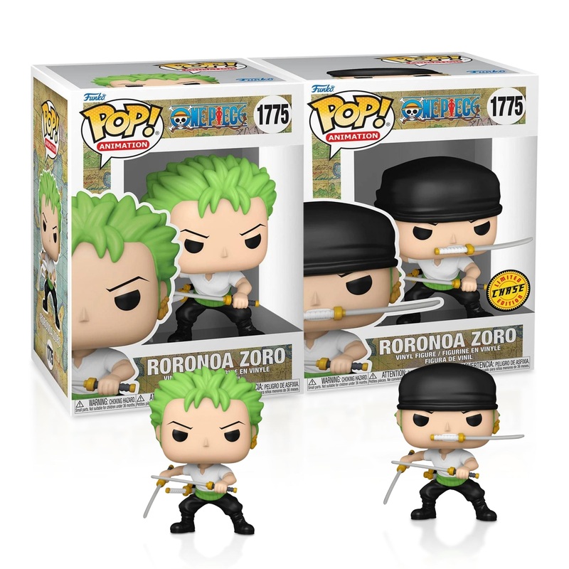 Roronoa Zoro with Sword (2024) #1775 Funko Pop! Animation One Piece - Set of 2 (Includes Common and Chase Variant) - Collectible Vinyl Figure