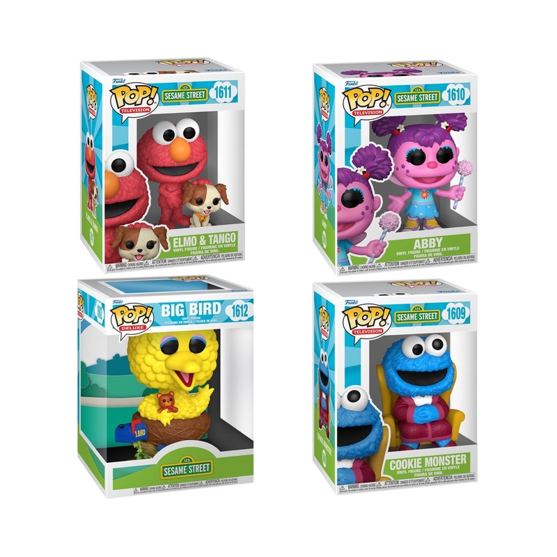 Sesame Street Funko Pop! Television Set of 4  Big Bird #1612, Elmo & Tango #1611, Cookie Monster #1609, Abby #1610  Collectible Vinyl Figures