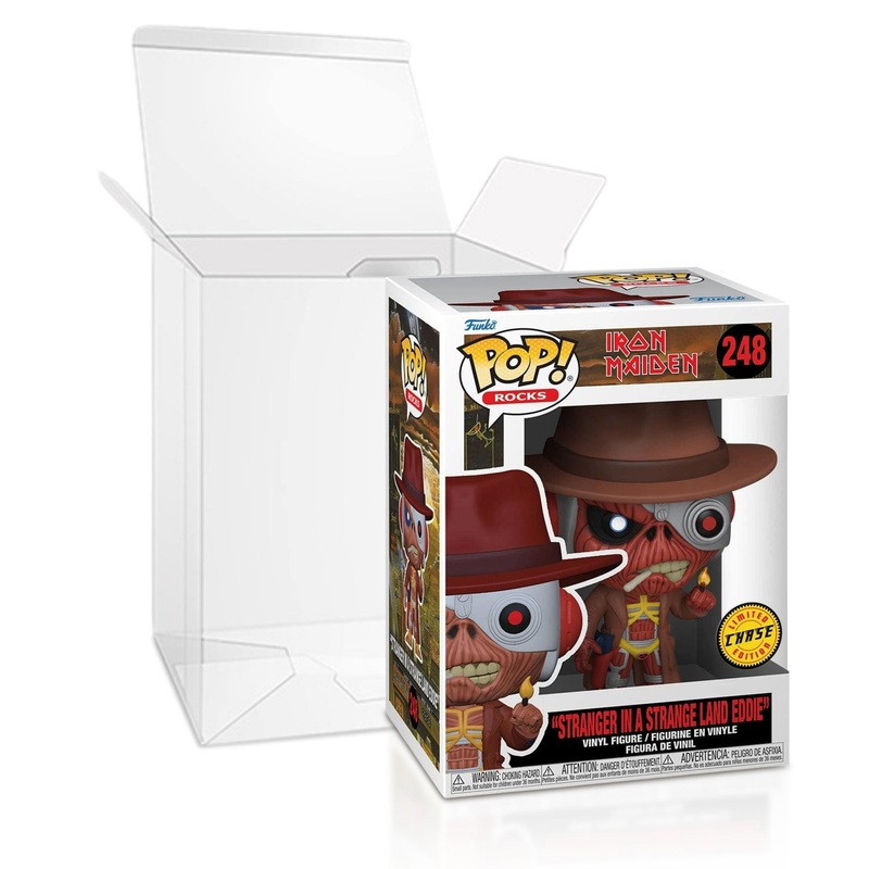 Stranger In A Strange Land Eddie Funko Pop! Rocks Iron Maiden -  Limited Edition Rare Chase Vinyl Figure #248 with Display Box Protector Case