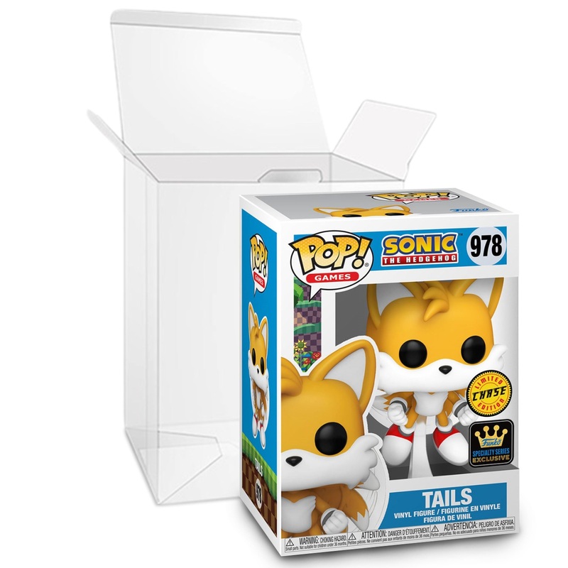 Tails Funko Pop! Games Sonic The Hedgehog - Specialty Series Exclusive - Chase Limited Edition Vinyl Figure #978  with Display Box Protector Case