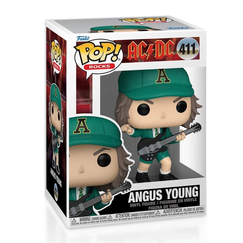 Angus Young Green Outfit Funko Pop! Rocks AC/DC - Approx. 4" Collectible Vinyl Figure #411 with Display Box Protector Case
