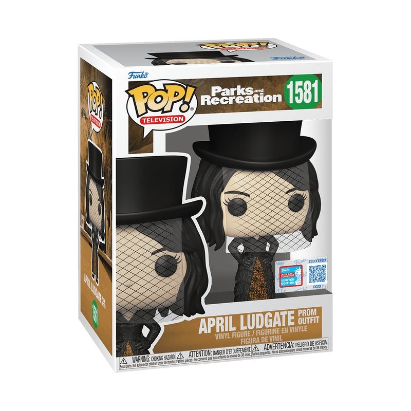 April Ludgate Prom Outfit #1581 Funko Pop! Television Parks and Recreation - NYCC 2024 Exclusive Shared Sticker - Approx. 4.55" Collectible Vinyl Figure
