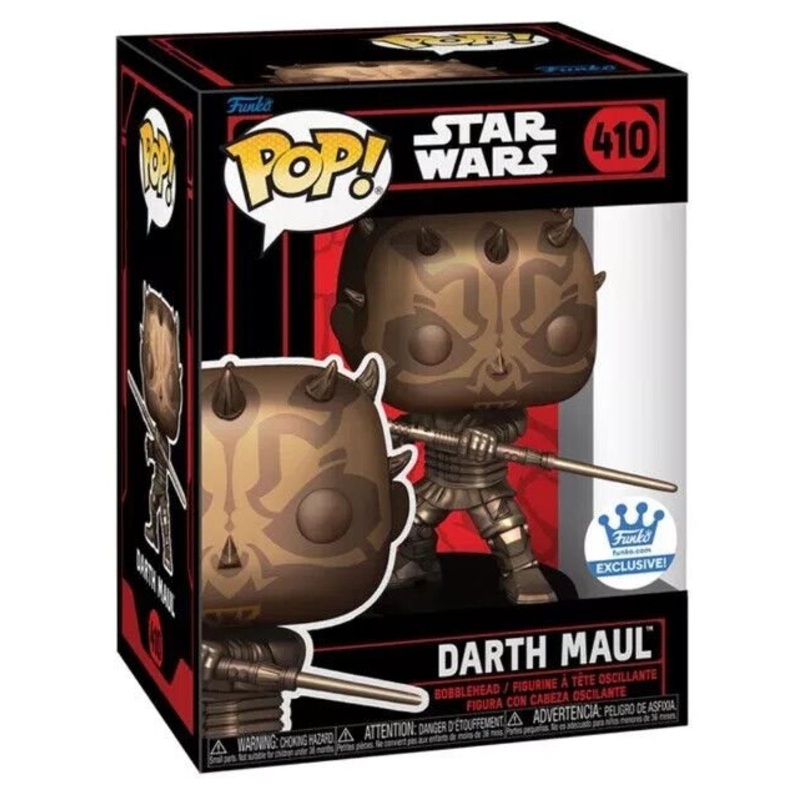 Darth Maul (Bronze) Funko Pop! Star Wars Exclusive - Approx. 4.25" Collectible Vinyl Bobblehead Figure #410 with Display Box Protector Case