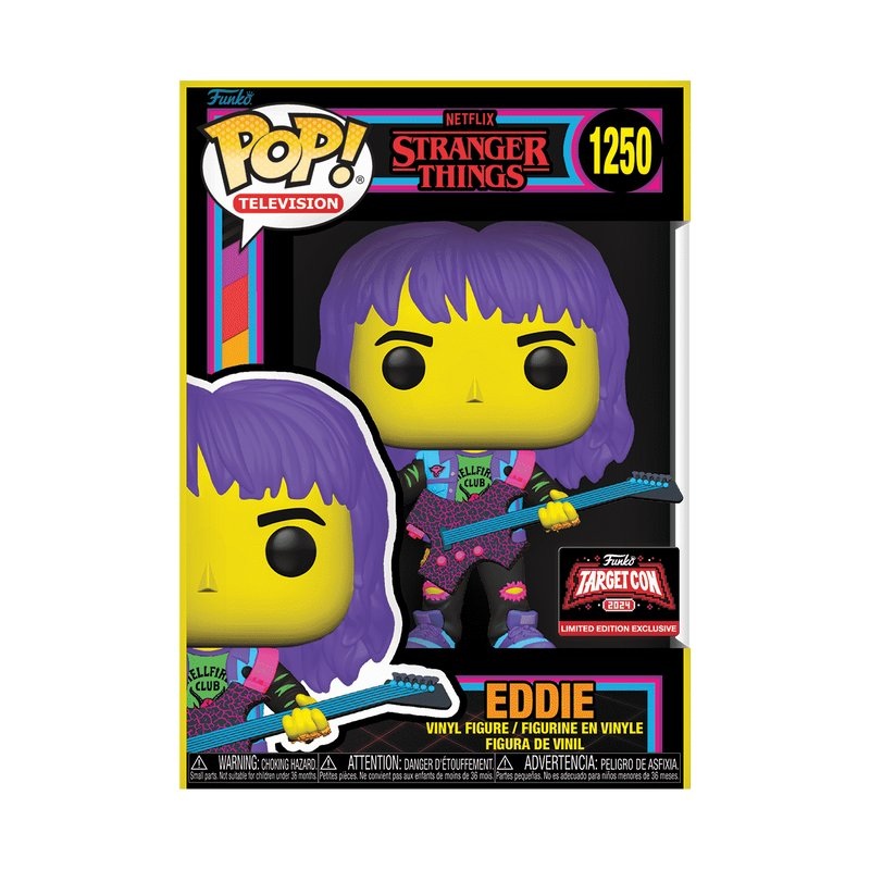Eddie Hellfire Club with Guitar (Black Light) Funko Pop! Netflix Stranger Things - Target Con 2024 Exclusive Limited Edition - Approx. 3.9" Collectible Vinyl Figure #1250 Funko LE Marvin the Martian #1589
