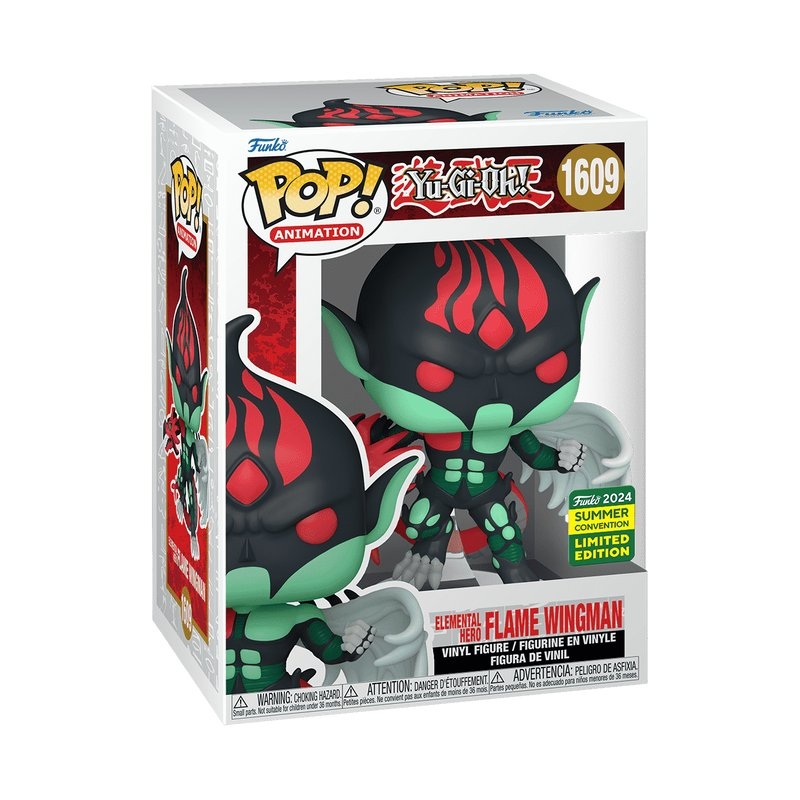 Elemental Hero Flame #1609 Wingman Funko Pop! Animation Yu-Gi-Oh! - 2024 SDCC Shared Sticker (Summer Convention Exclusive) Limited Edition - Approx. 5.15" Collectible Vinyl Figure