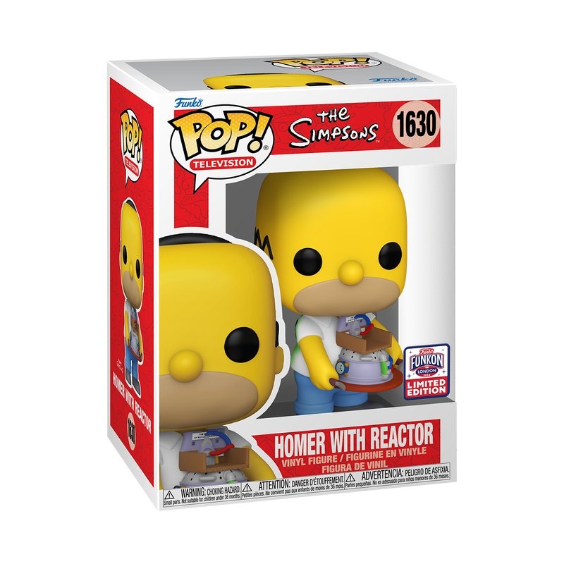 Homer with Reactor Funko Pop! Television The Simpsons - 2024 FunKon London Sticker Exclusive Limited Edition - Approx. 4.25" Collectible Vinyl Figure #1630 with Display Box Protector Case