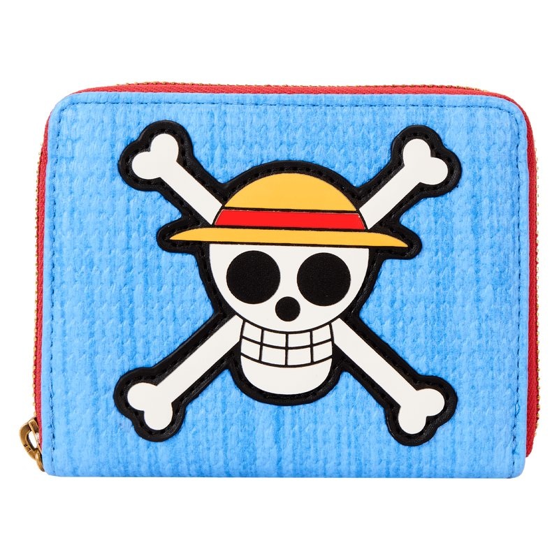 Jolly Roger Zip-Around Faux Vegan Leather Wallet (6x4") - NYCC Exclusive Limited Edition Loungefly One Piece Luffy - Pack of 1