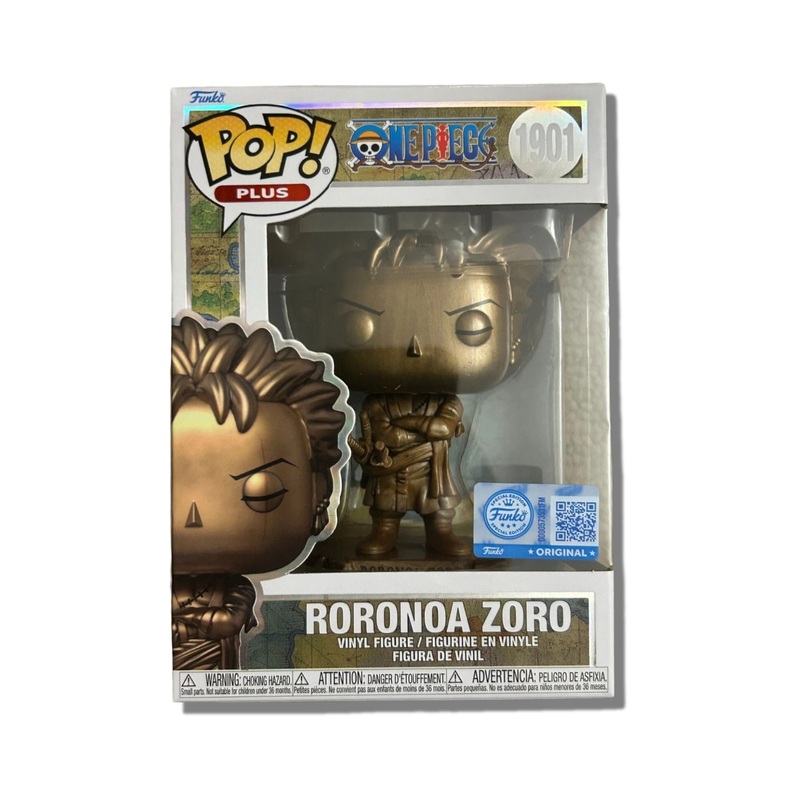 Roronoa Zoro Statue Bronze #1901 Funko Pop! Plus TV Animation One Piece 25th - Approx. 5.15" Collectible Exclusive Vinyl Figure