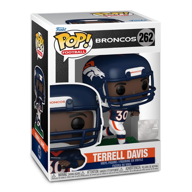 Terrell Davis Funko Pop! Football: NFL Legends Broncos - Approx. 3 3/4" Collectible Vinyl Figure #262 with Display Box Protector Case