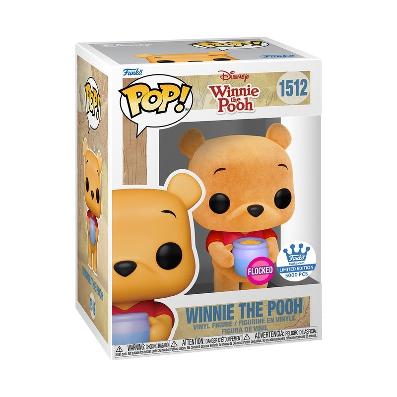 Winnie the Pooh Holding Honeypot Funko Pop! Disney Flocked Exclusive Limited Edition 5000pcs - Approx. 3.65" Collectible Vinyl Figure #1512 with Display Box Protector Case