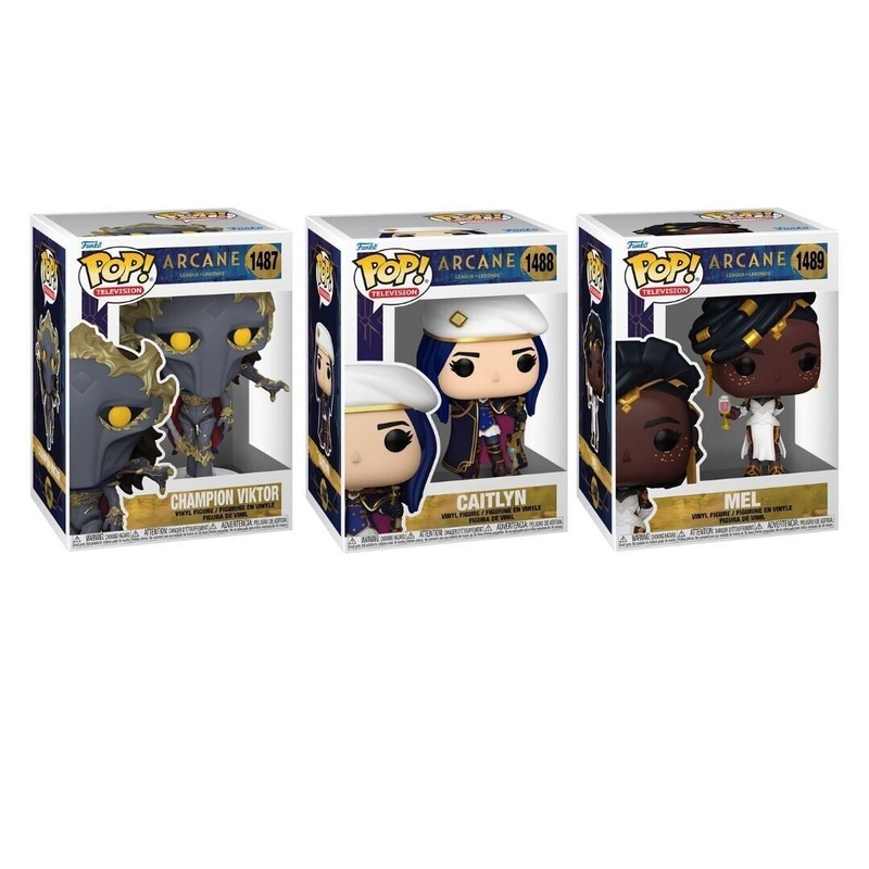 Arcane: League of Legends Wave 2 Funko Pop! Television - Set of 3 (Champion Victor #1487, Caitlyn #1488, and Mel  #1489) Collectible Vinyl Figures