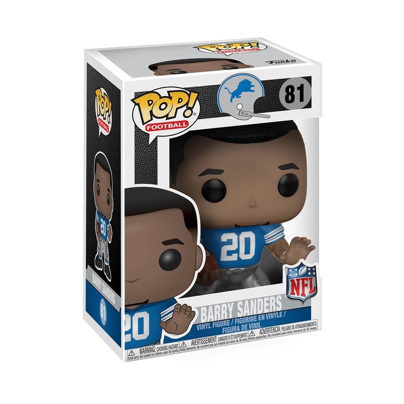Barry Sanders Funko Pop! Football NFL Detroit Lions - Approx. 4" Collectible Vinyl Figure #81 with Display Box Protector Case