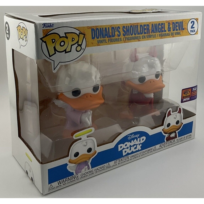 Funko Pop Disney Donald's Shoulder Angel And Devil 2 Pack 2022 WonderCon