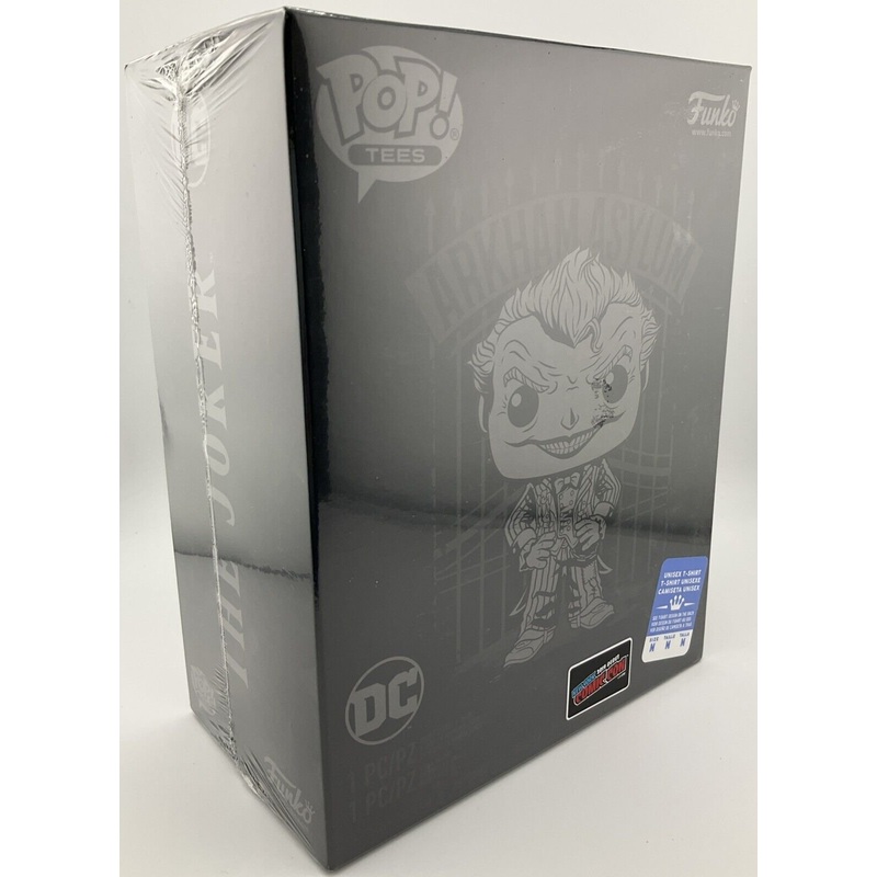 Funko POP! Tees Arkham Asylum The Joker [Black Chrome] Size M 2019 NYCC Sealed