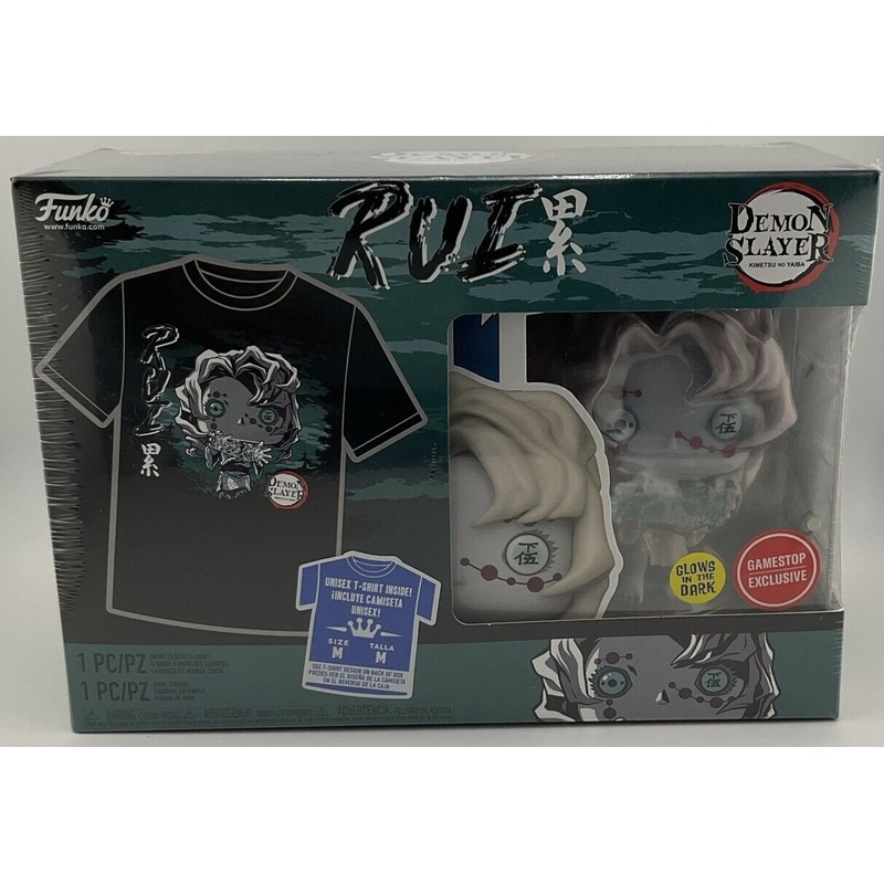 FUNKO POP TEES! DEMON SLAYER RUI 1307 GLOW IN THE DARK GAMESTOP EXCLUSIVE SIZE M
