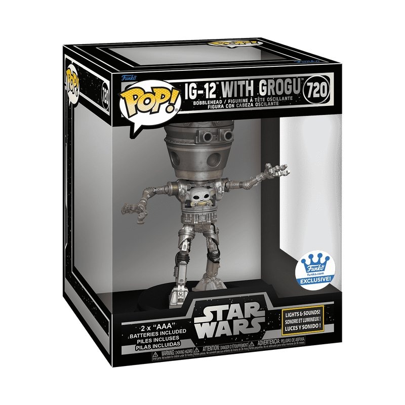 IG-12 #720 with Grogu Funko Pop! Deluxe Lights and Sounds - Approx. 6.75" Collectible Exclusive Vinyl Figure