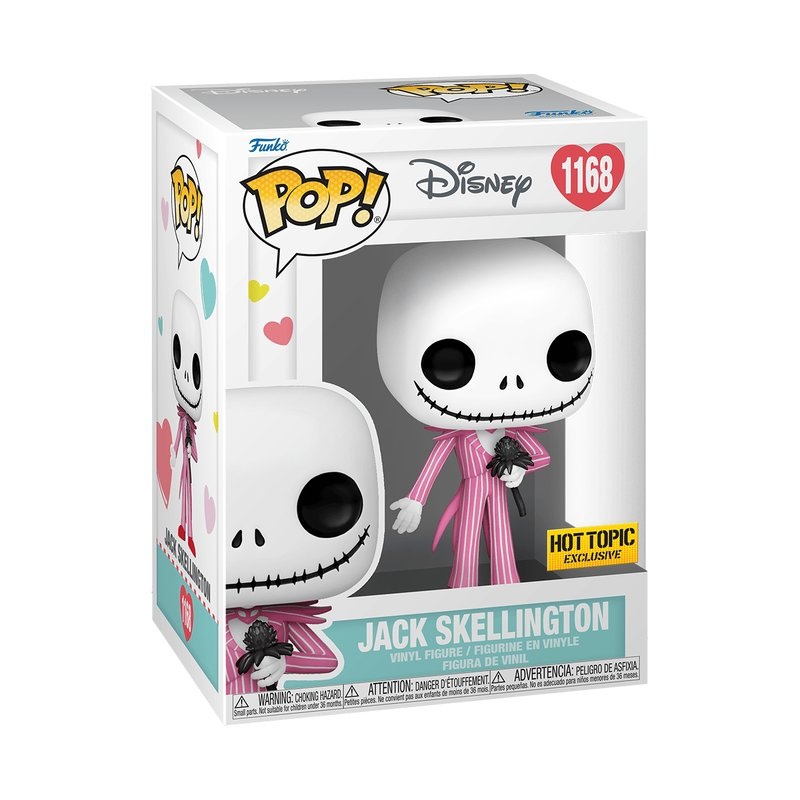 Jack Skellington with Flower Funko Pop! Disney - Approx. 4" Collectible Hot Topic Exclusive Vinyl Figure #1168 with Display Box Protector Case