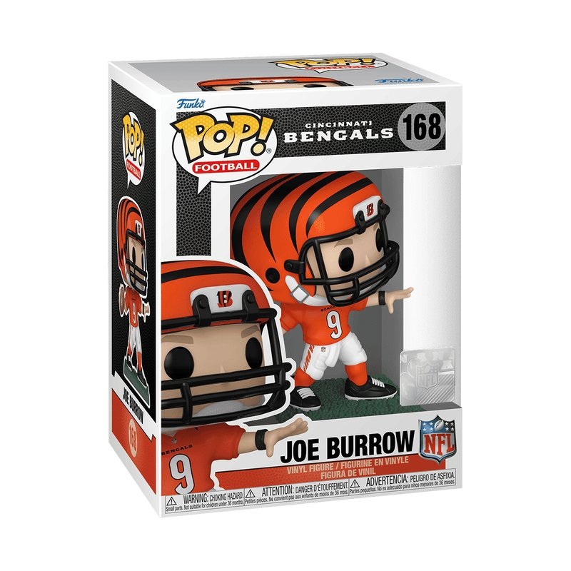 Joe Burrow (Home Uniform) Funko Pop! Football NFL Cincinnati Bengals - Approx. 4.15" Collectible Vinyl Figure #168 with Display Box Protector Case