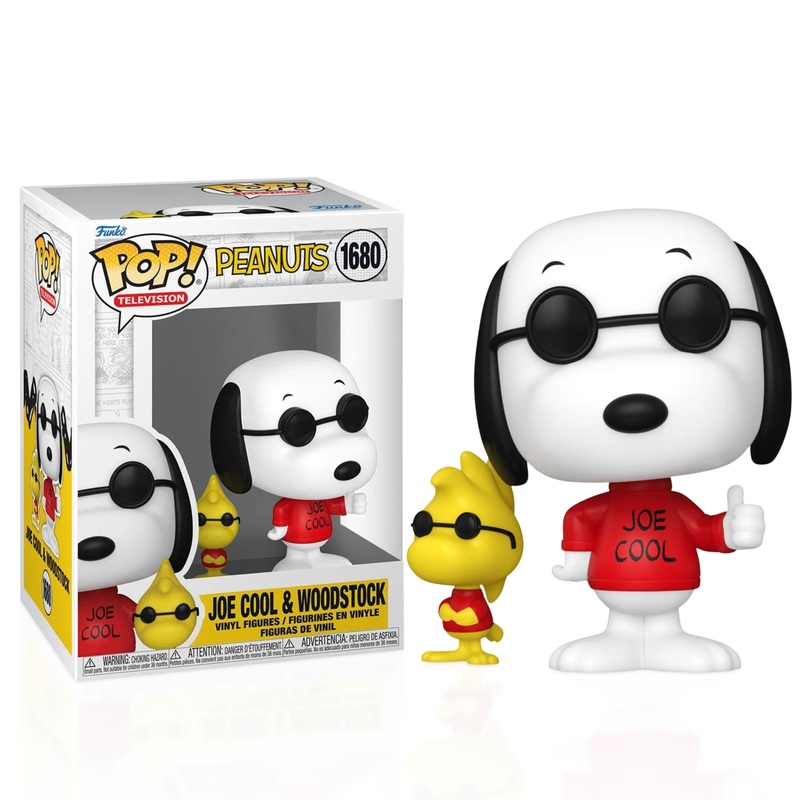 Joe Cool and Woodstock Funko Pop! Television Peanuts - Approx. 3 3/4" Collectible Vinyl Figure #1680 with Display Box Protector Case