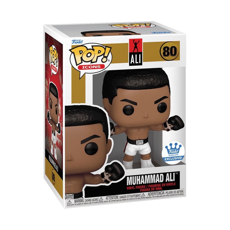 Muhammad Ali Arms Raised Funko Pop! Icon Ali - Approx. 4" Collectible Exclusive Vinyl Figure #80 with Display Box Protector Case