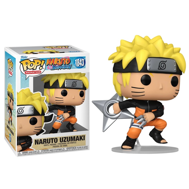 Naruto Uzumaki with Shuriken Funko Pop! Naruto Shippuden - Approx. 4 1/2" Collectible Vinyl Figure #1843 with Display Box Protector Case