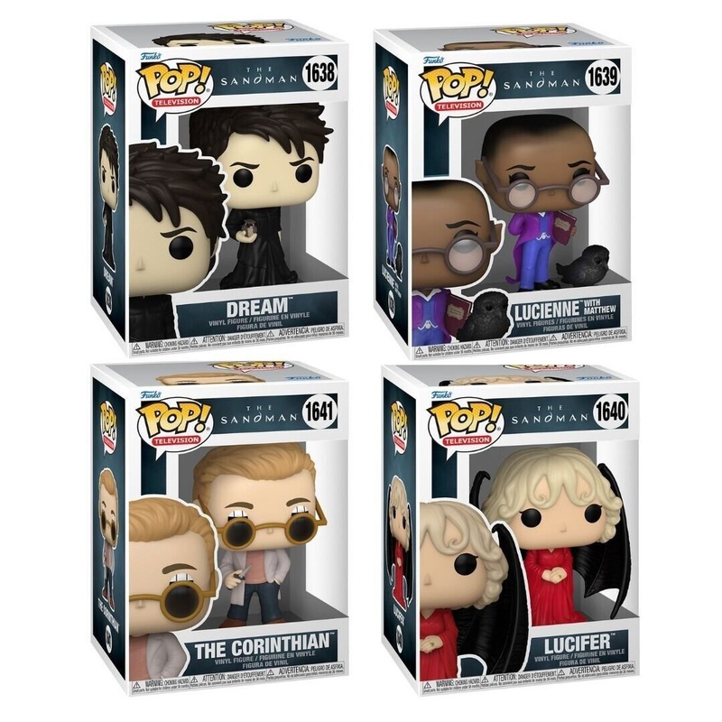 The Sandman Funko Pop! Television - Set of 4 (Dream #1638, Lucienne with Matthew #1639, Lucider #1640, and The Corinthian #1641) Collectible Vinyl Figures