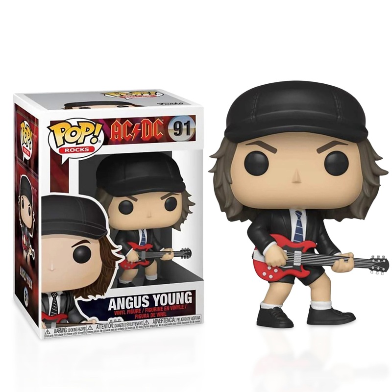 Angus Young Funko Pop! Rocks AC/ DC - Approx. 3 3/4" Collectible Vinyl Figure #91 Bundled with Display Box Protector Case