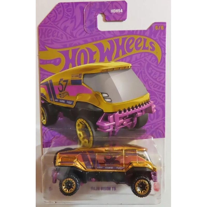 Baja Bison T5 Gold Chase 6/6 Hot Wheels Pearl and Chrome Vehicle 2025 Mix 1 - 1:64 Scale Die-Cast Collectible Toy Car
