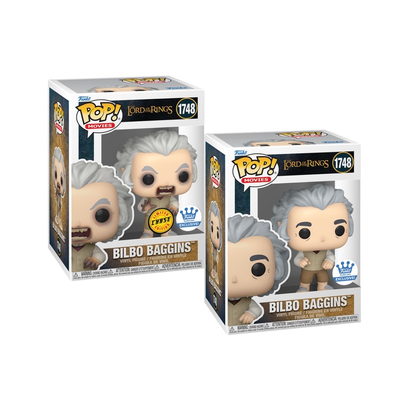Bilbo Baggins #1748 Funko Pop! Movies: The Lord of the Rings - Set of 2 (Chase and Common) Exclusive Collectible Vinyl Figures