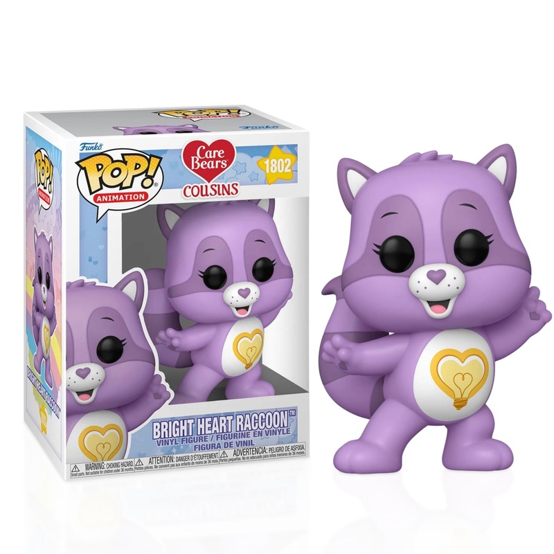 Bright Heart Raccoon Funko Pop! Animation Care Bear Cousins - Approx. 3 3/4" Collectible Vinyl Figure #1802 Bundled with Display Box Protector Case
