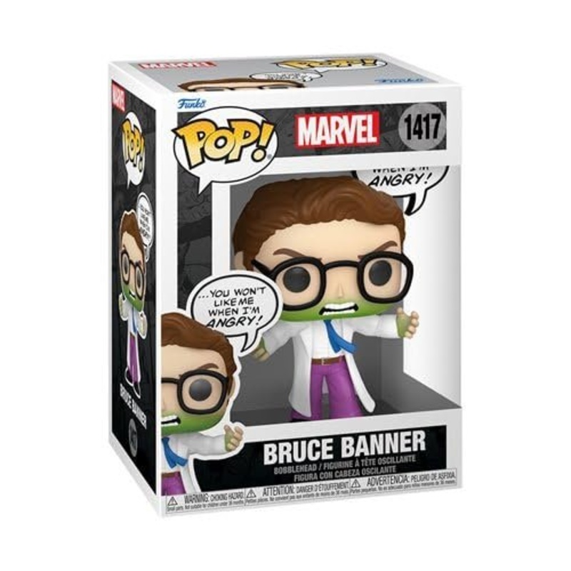 Bruce Banner (Don't Make Me Angry) Funko Pop! Marvel Hulk - Approx. 4 1/2" Collectible Vinyl Figure #1417 Bundled with Display Box Protector Case