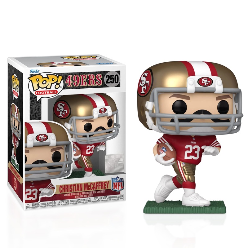 Christian McCaffrey Funko Pop! Football NFL San Francisco 49ers - Approx. 4" Collectible Vinyl Figure #250 with Display Box Protector Case